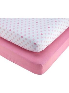 Pinwheel Pink And Polka Dot 2-pack Crib Sheet Girl